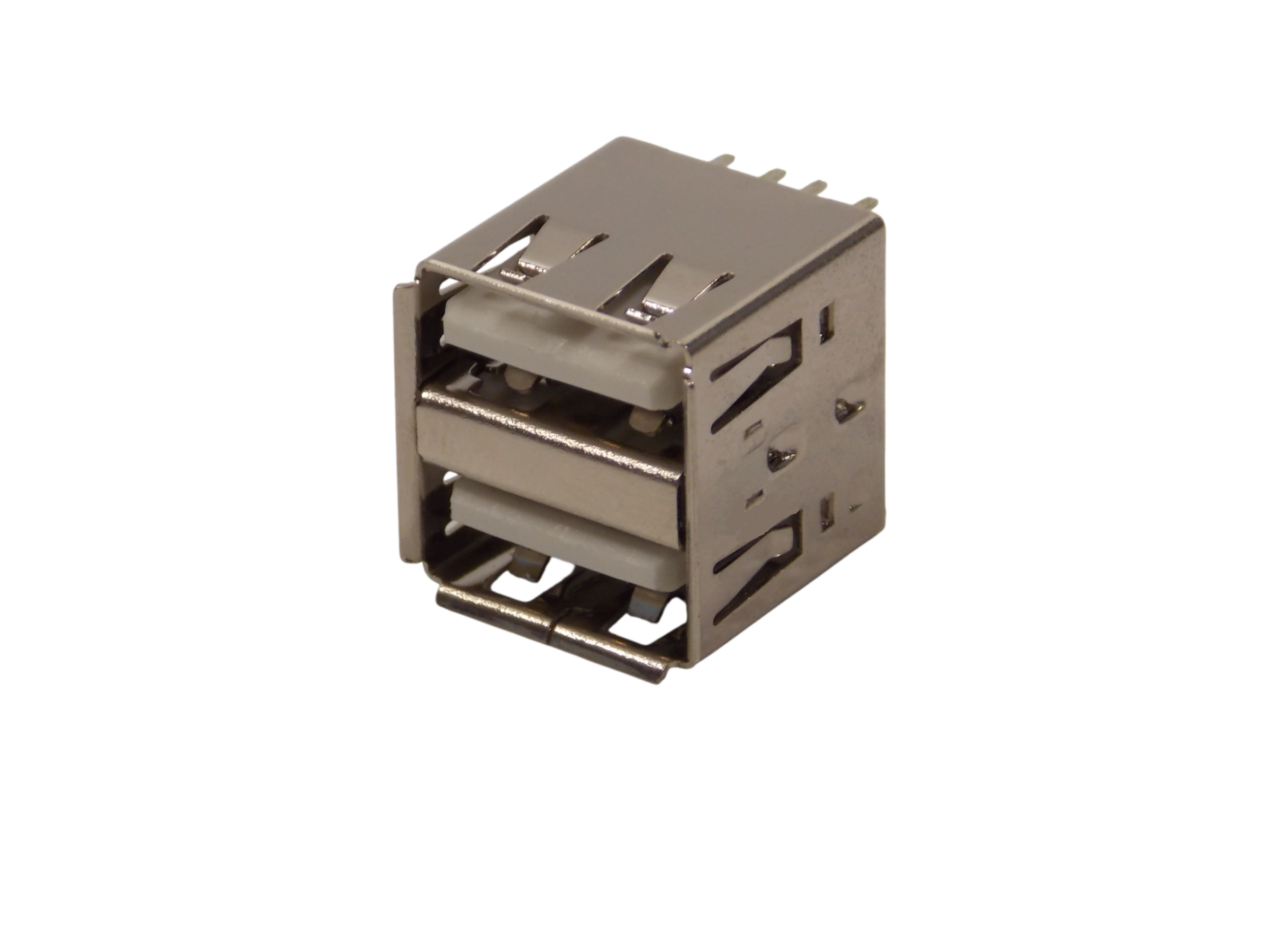 Гнездо USB 2.0 Type - A  двойное / вертикальное 