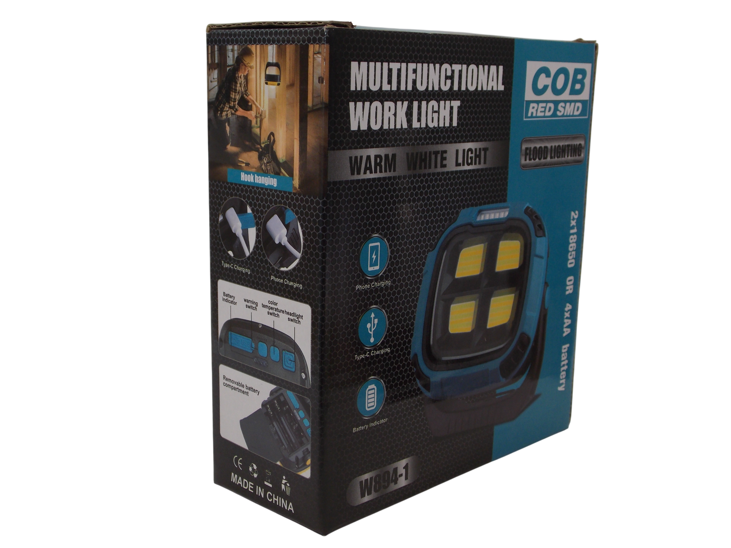 LED фонарь W894 -1 / 2*18650 / 1500мА