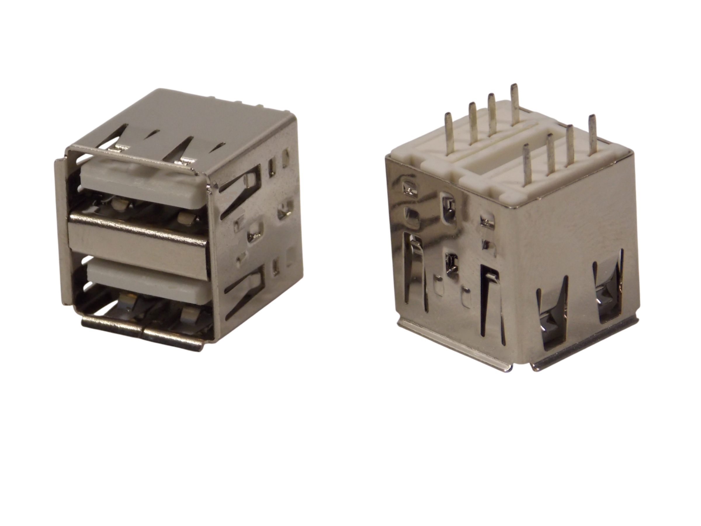 Гнездо USB 2.0 Type - A  двойное / вертикальное