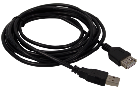 Шнур USB - AM на USB - AF / 3 метра / черный