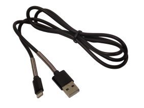 Шнур USB - A  на Apple Lightning 8pin  с пружинным защитным покрытием / 1 метр / черный