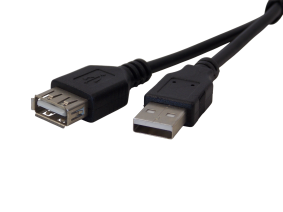 Шнур USB - AM на  USB - AF / 1.8 метра / черный