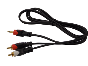Шнур jack 3.5мм стерео  на 2 х RCA / 1.5 метра / черный 