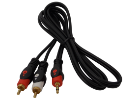 Шнур jack 3.5мм стерео  на 2 х RCA / 1.5 метра / черный 