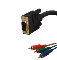  Шнур VGA 15pin штекер  на 3 х RCA штекер  / 1.8 метра / черный 