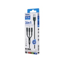 Кабель Remax RC-186th  USB   microUSB, Type-C, Lightning