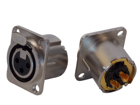 Гнездо микрофонное FXF32 3pin / металл / на панель