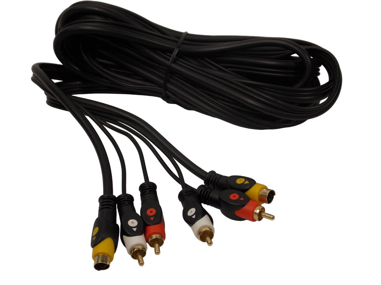 Шнур S - Video 4pin +2 x RCA на S - Video 4pin +2 x RCA /  5 метров / черный