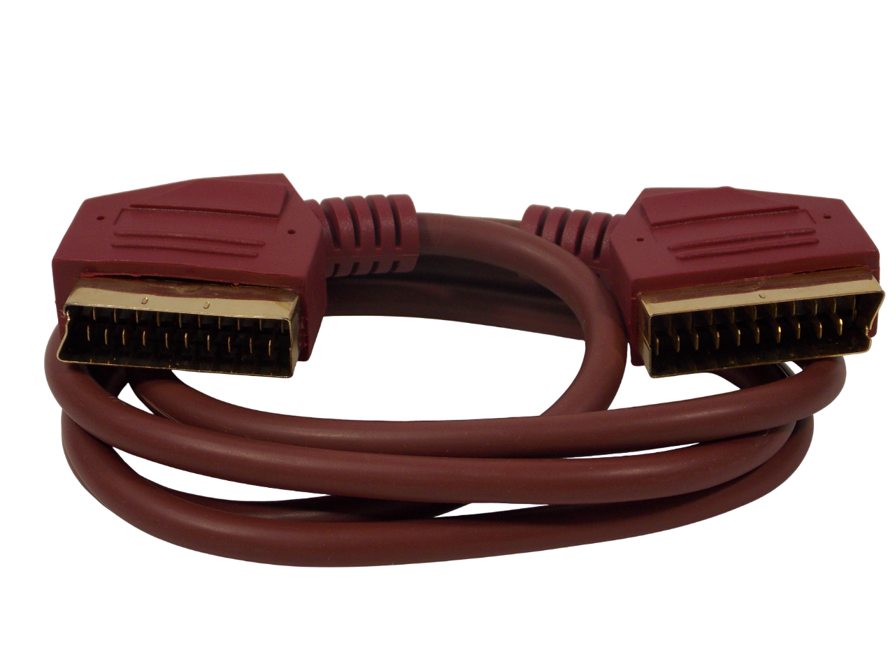 Шнур SCART 21pin на SCART 21pin / 1.5 метра / бордо 
