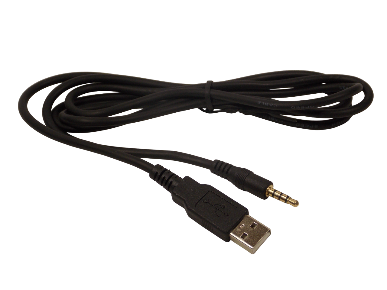 Шнур USB - А штекер на 3.5 мм mini- jack 4 контактный штекер / 1.5 метра / черный