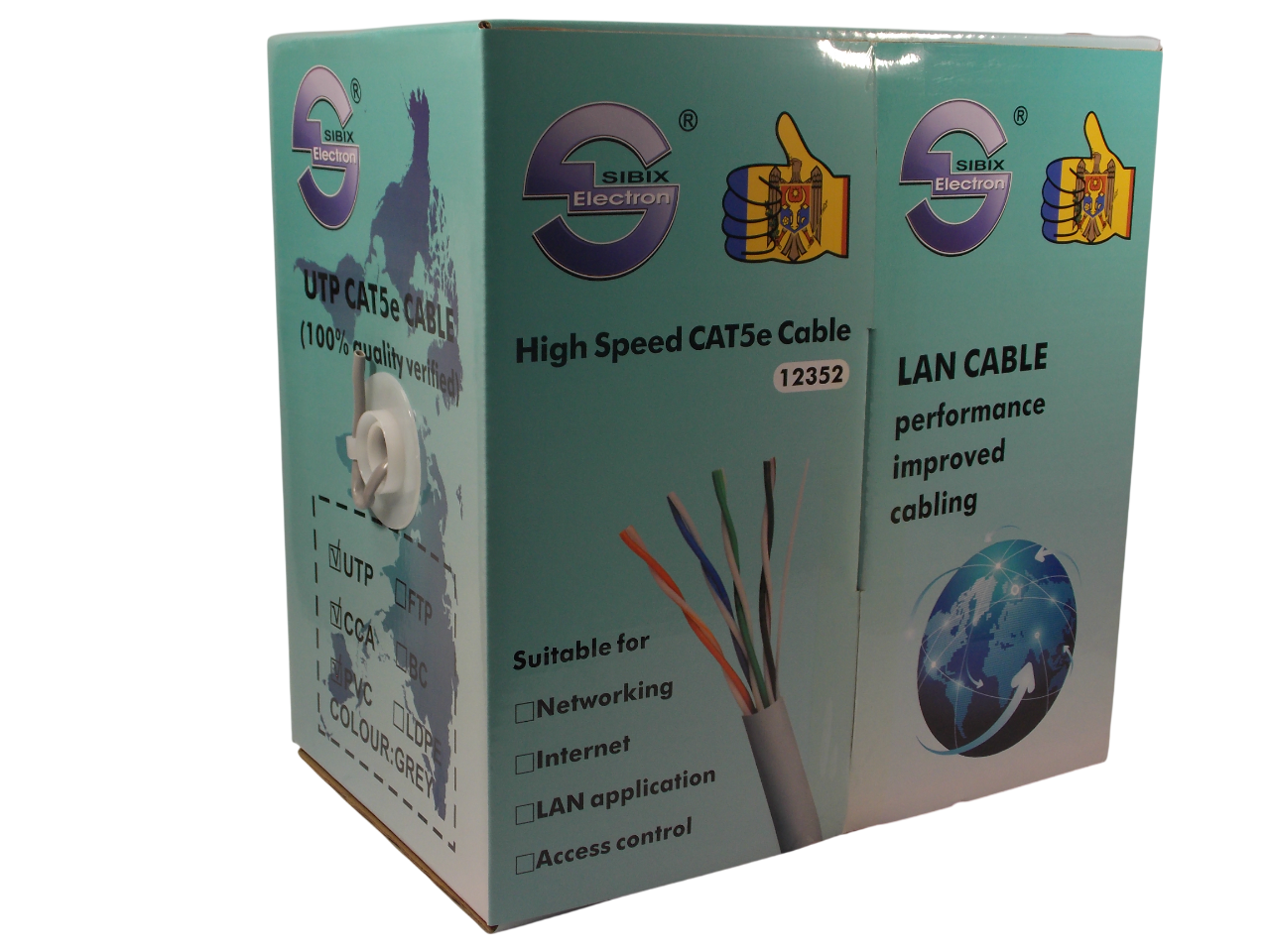 Сетевой интернет- кабель UTP 8 x1 / 0.511 ССА / САТ 5е / серый / 300 метров