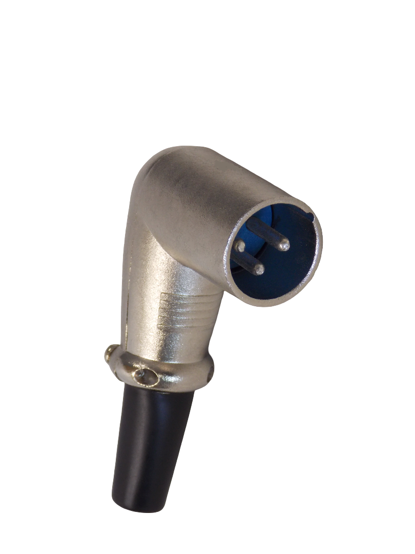 Штекер микрофонный 3pin на кабель Г - образный 