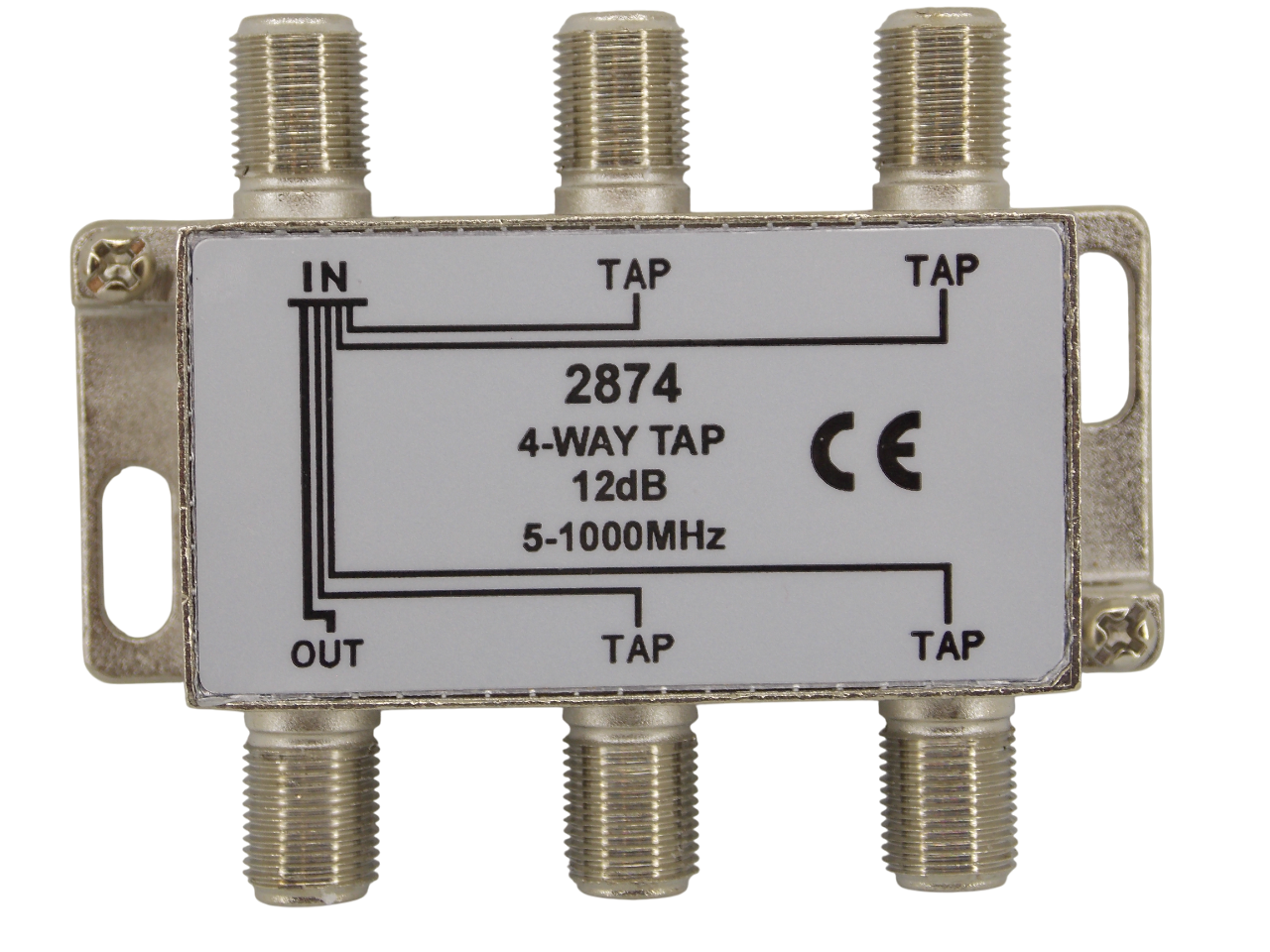 Телевизионный антенный сплиттер ТАР на 4 выхода под F- разъем 12 дБ
