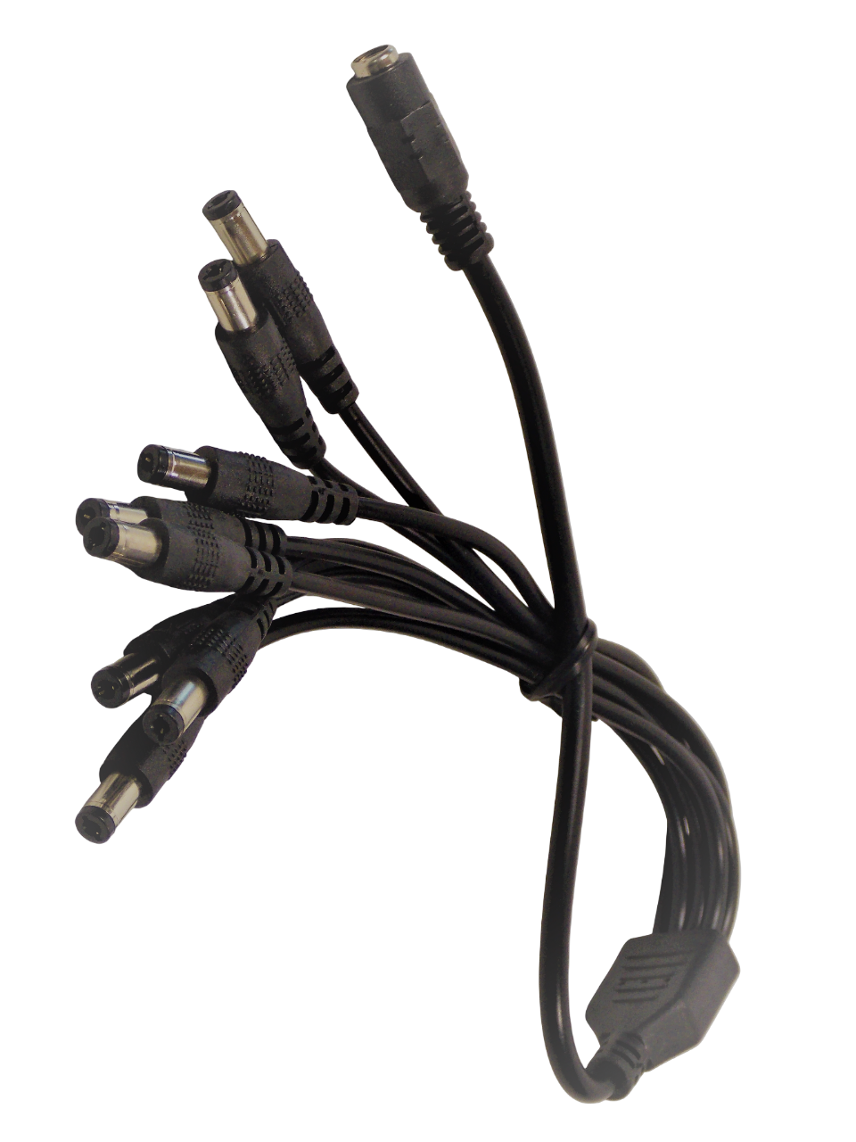 Шнур разветвитель питания 5.5*2.1мм гнездо на 8 штекеров 5.5*2.1мм / 40 см / черный