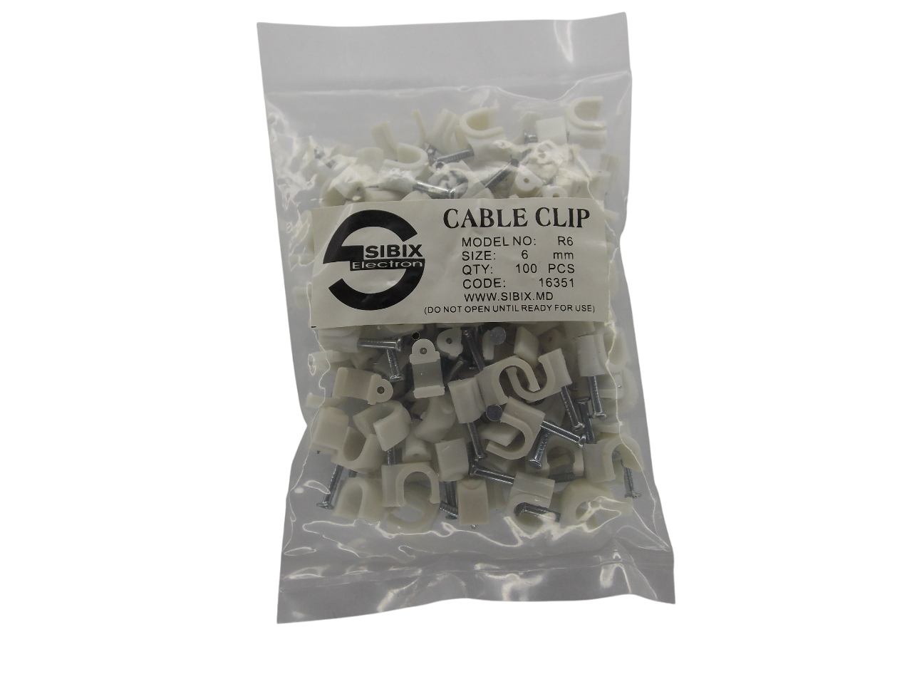 Крепёж для   кабеля  круглый  6мм / 100штук