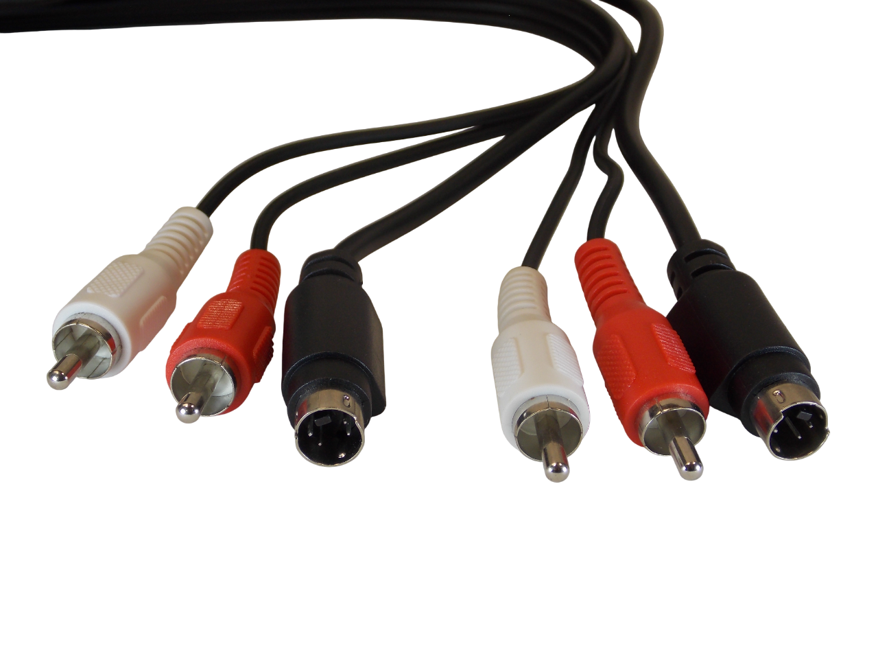 Шнур S - Video 4pin  + 2 RCA  на  S -Video 4pin +2 RCA / 5 метров / черный