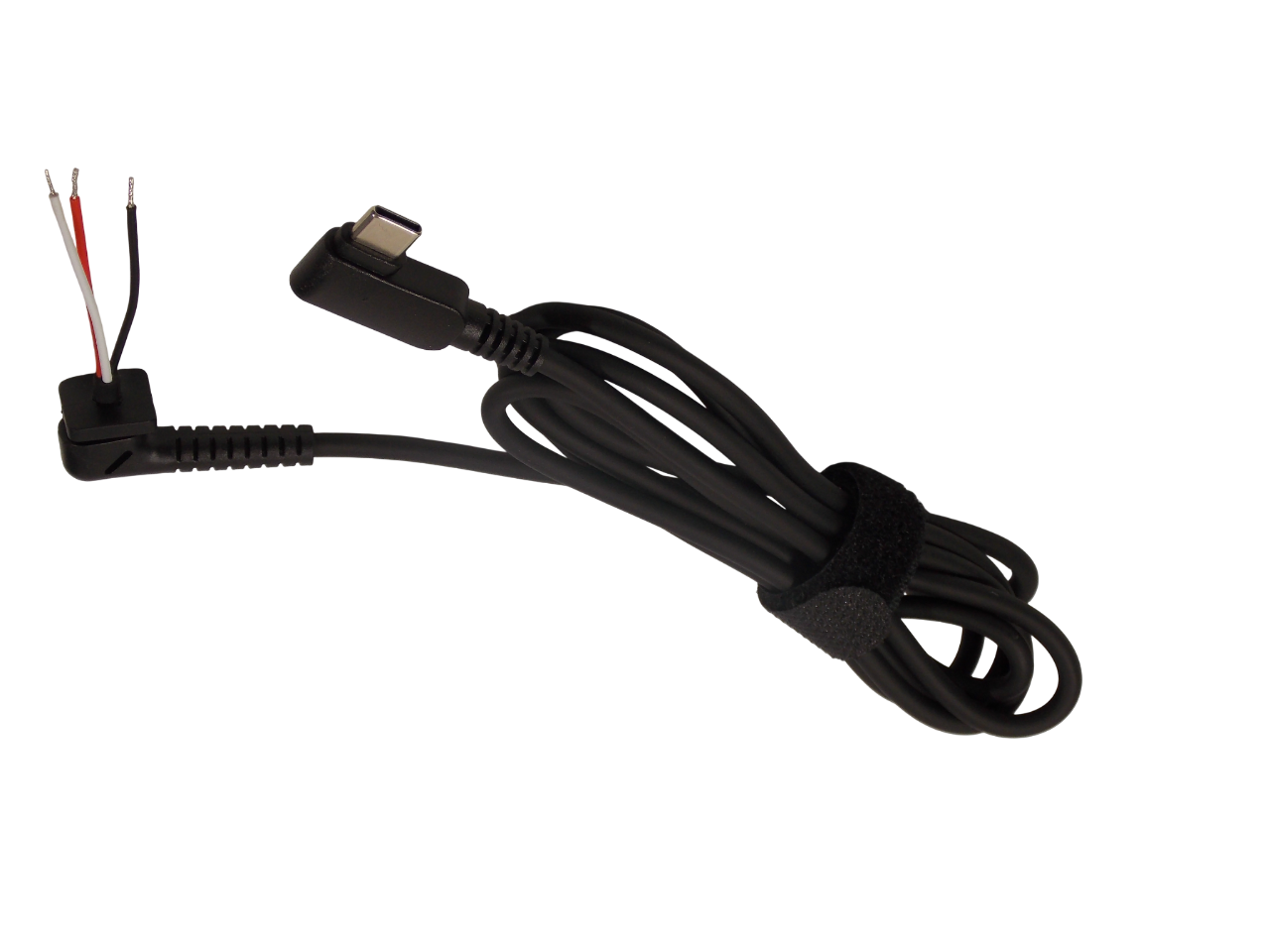 Шнур питания под пайку Type - C угловой для ноутбука / планшета / нетбука / 1.5 метра / черный 