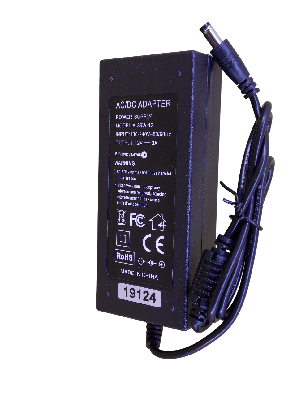 Блок питания 12В - 3А - 36Вт  размер штекера 5.5*2.5мм