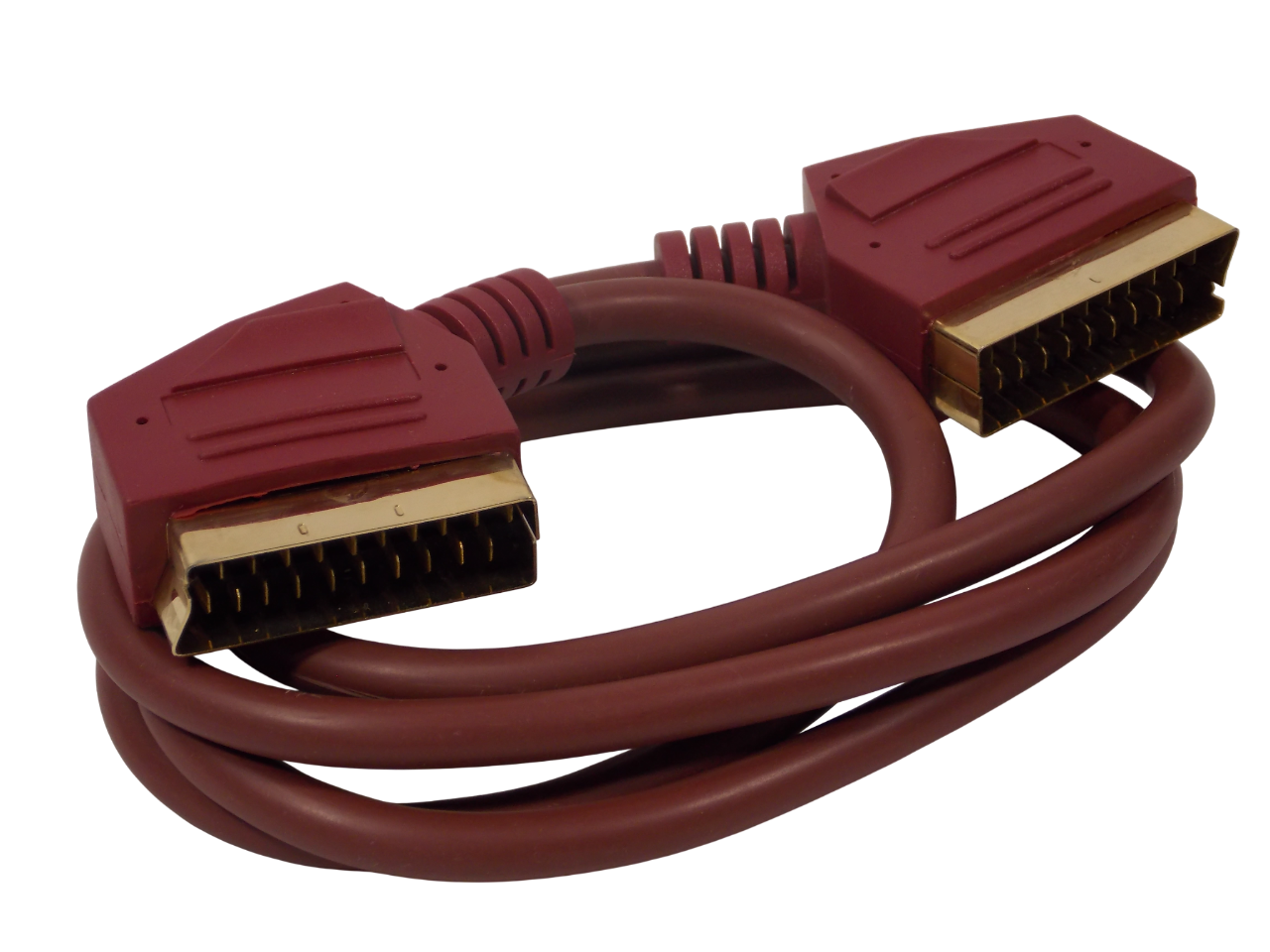 Шнур SCART 21pin на SCART 21pin / 1.5 метра / бордо 