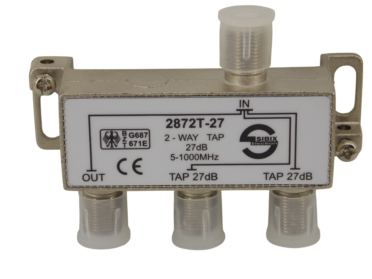 Телевизионный антенный сплиттер TAP на 2 выхода под F- разъем 27 дБ