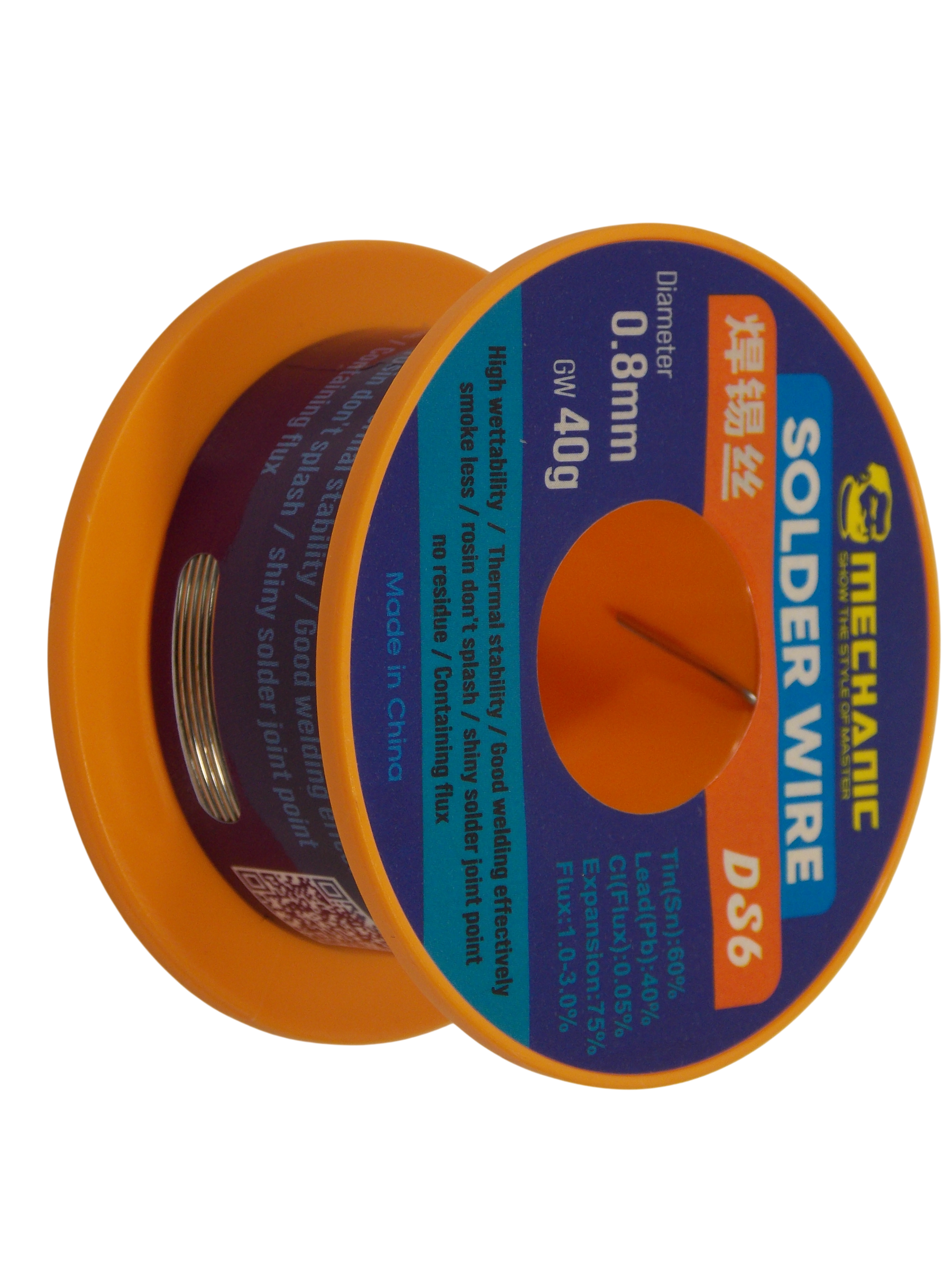 Припой Mechanic DS6 /  диаметр 0.8 мм / 40 грамм