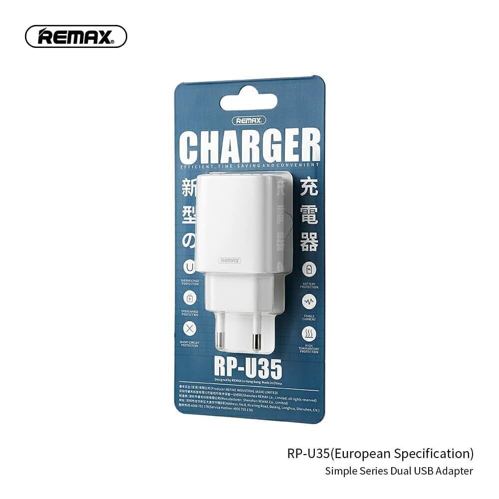 Зарядное устройство Remax  RP-U35 2,1A 2USB