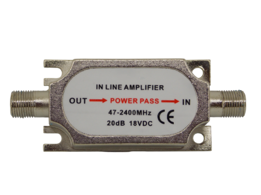 Линейный усилитель ТВ сигнала частота 47-2400 МГц / 20Дб / 18В