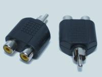 Адаптер "шт.RCA-2гн.RCA" пластик