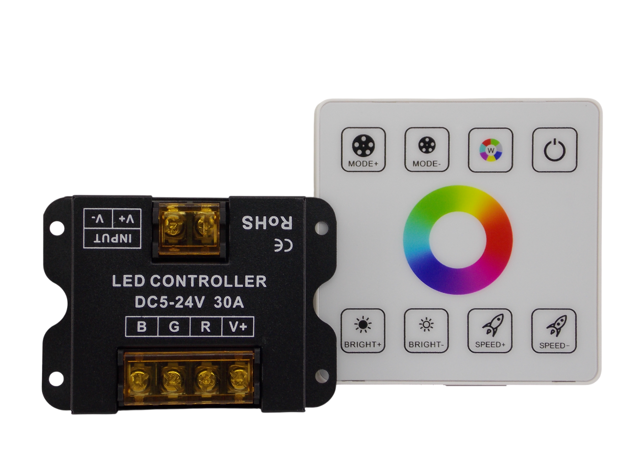 Контроллер для RGB ленты 5-24В - 30А с пультом 