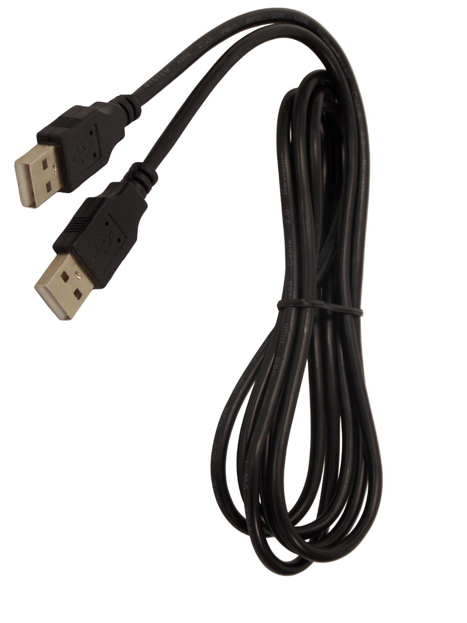 Шнур USB - A штекер на USB - A штекер / 1.8 метра / черный