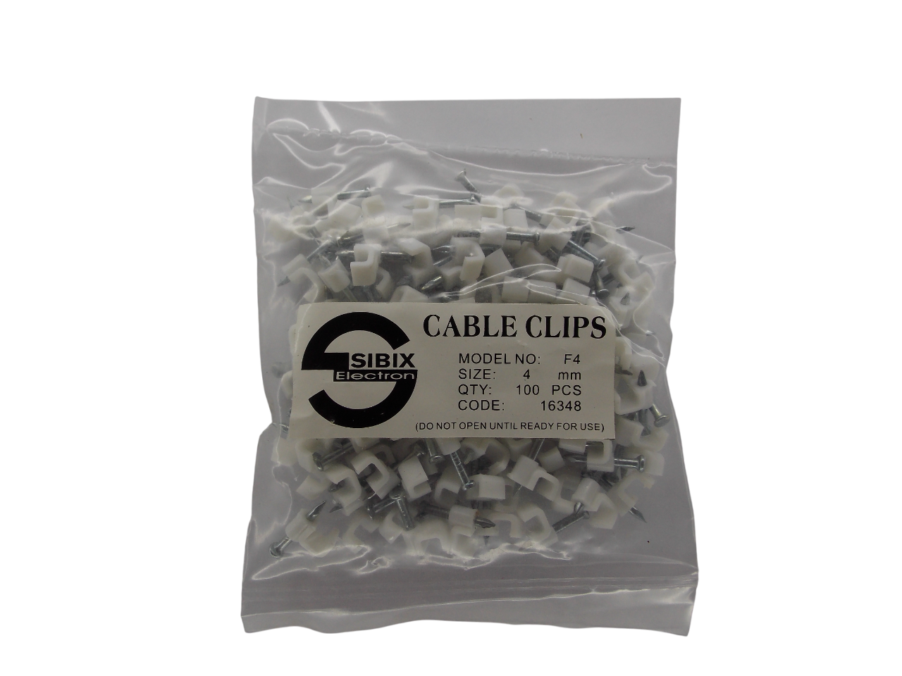 Крепёж для кабеля плоский 4мм / 100 штук