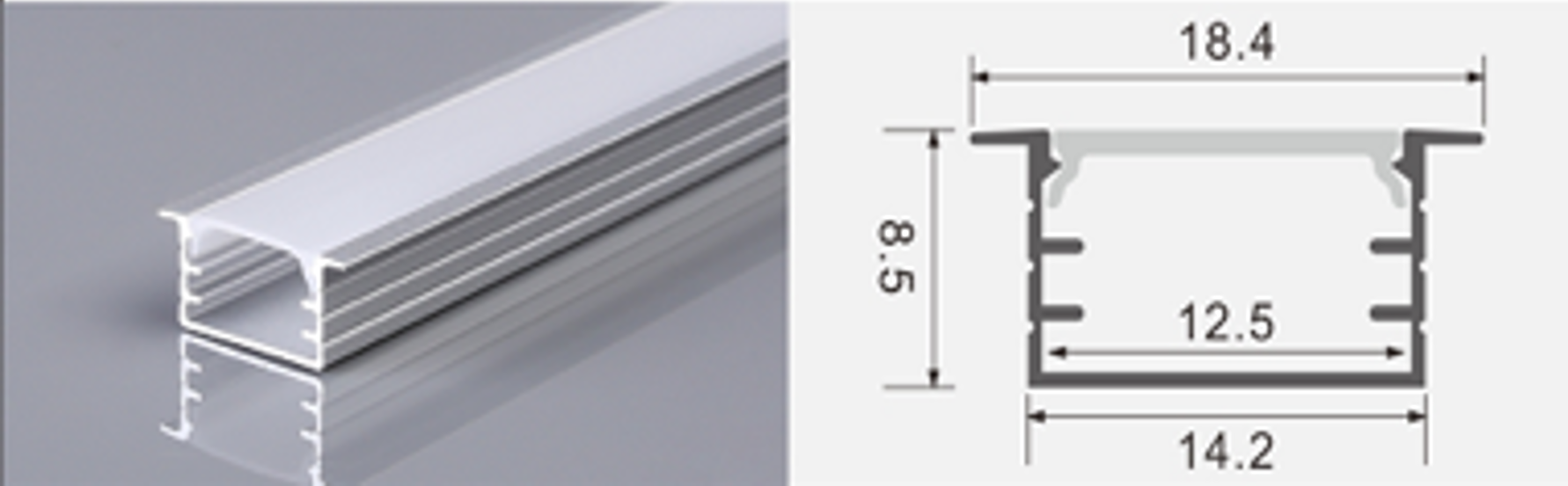 Алюминиевый профиль AL-1509 врезной 3м