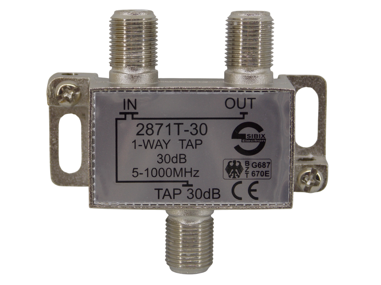 Телевизионный антенный сплиттер TAP на 1 выход под F- разъем 30 дБ
