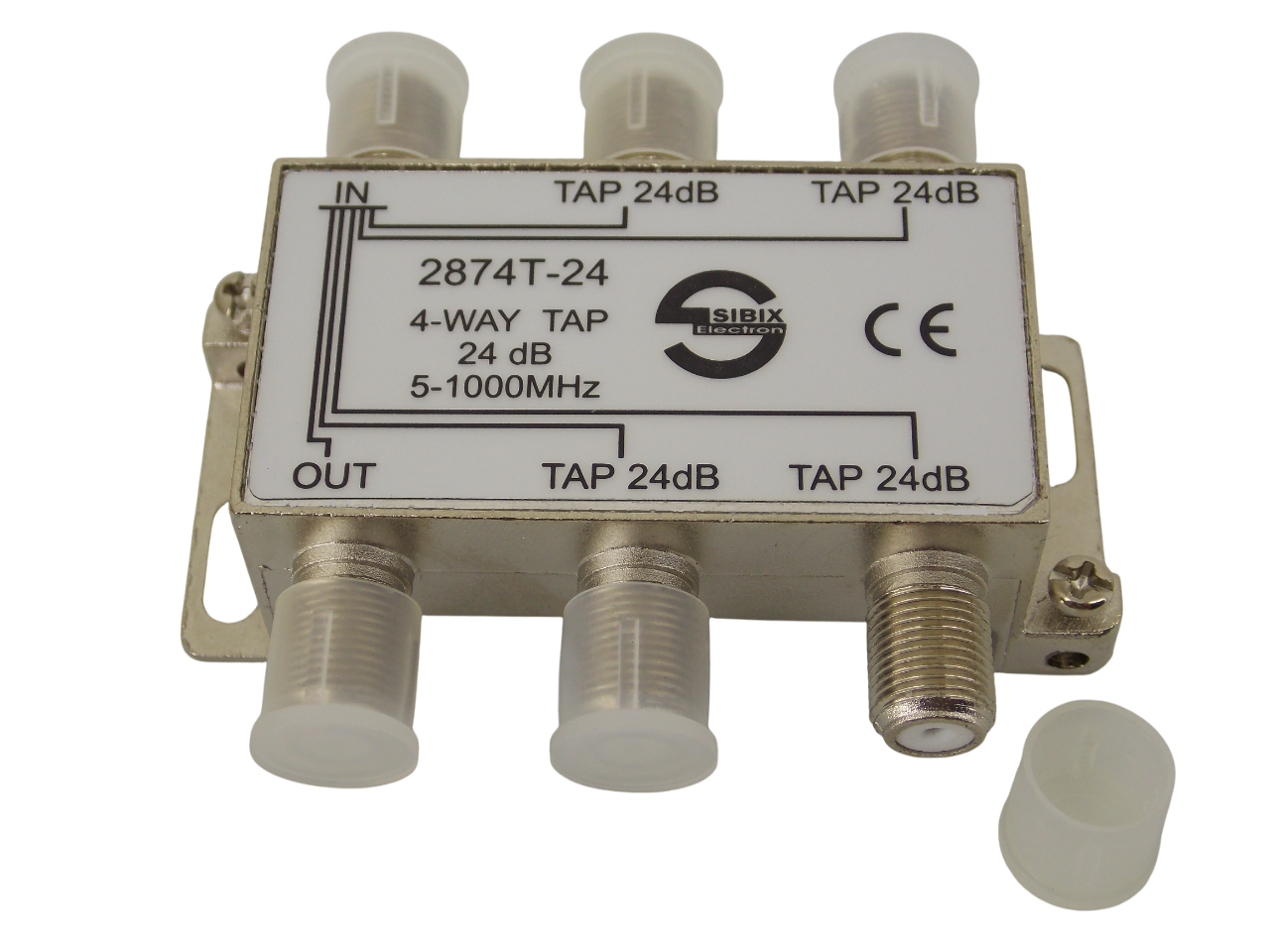 Телевизионный антенный сплиттер TAP на 4 выхода под F- разъем 24 дБ