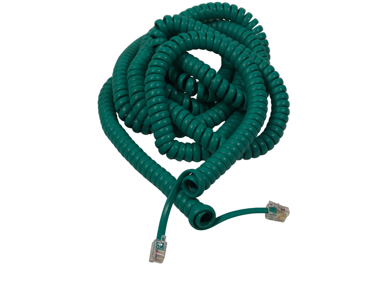 Шнур телефонный витой / зеленый / 15 метров 