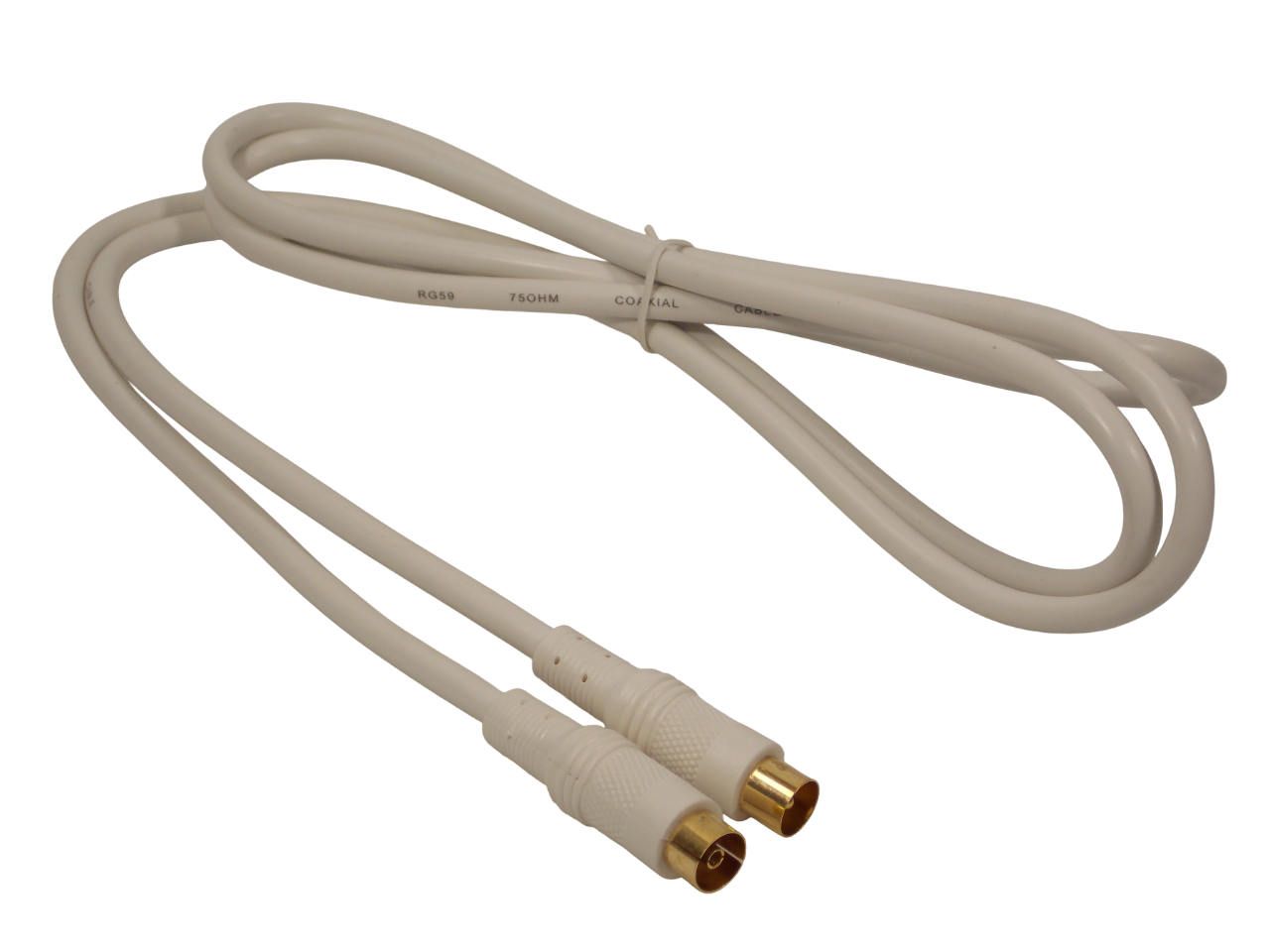 Шнур ТВ штекер на ТВ гнездо / 1.8 метра / черный  