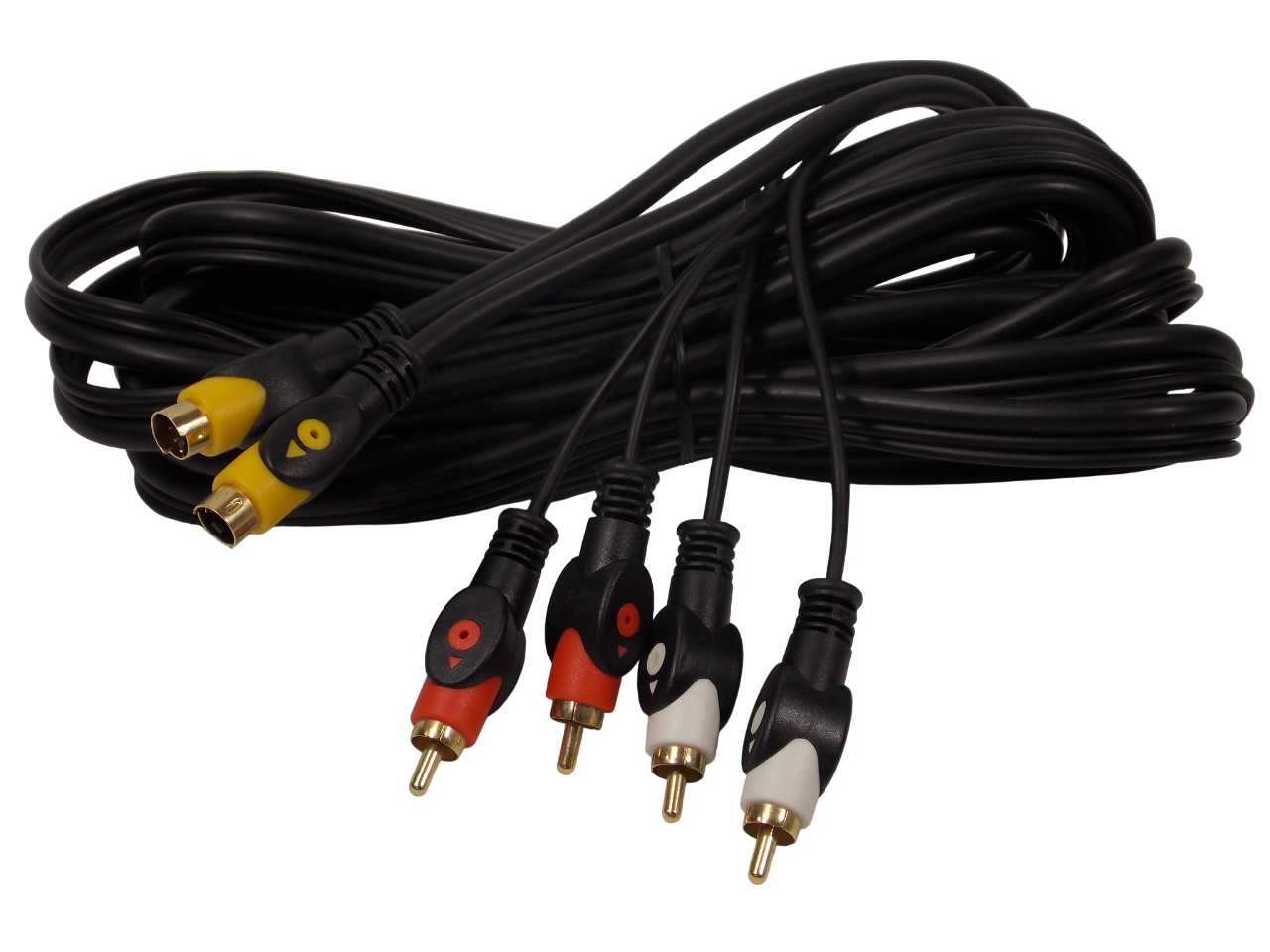 Шнур S - Video 4pin +2 x RCA на S - Video 4pin +2 x RCA /  5 метров / черный