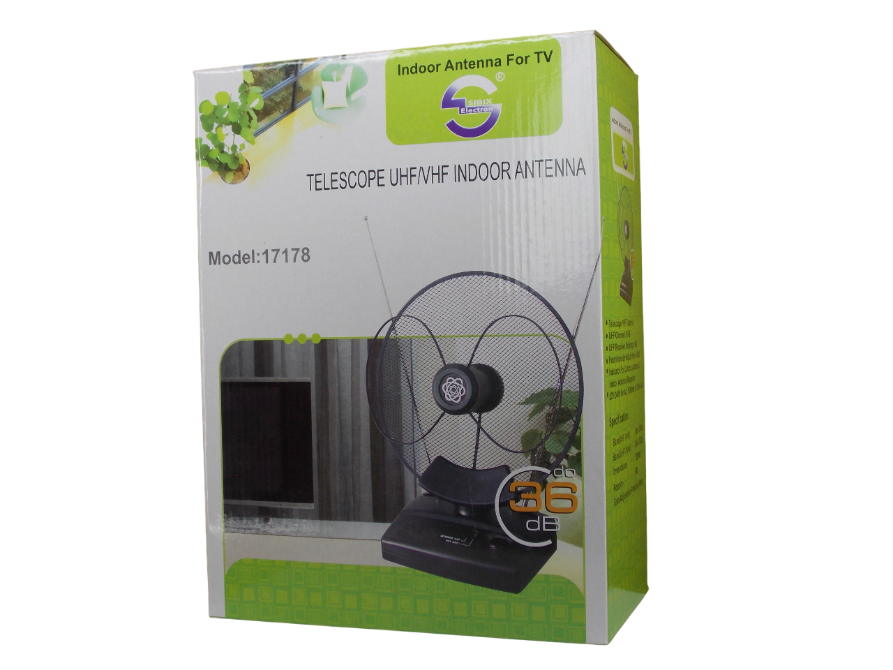  Телевизионная  антенна комнатная   c усилителем