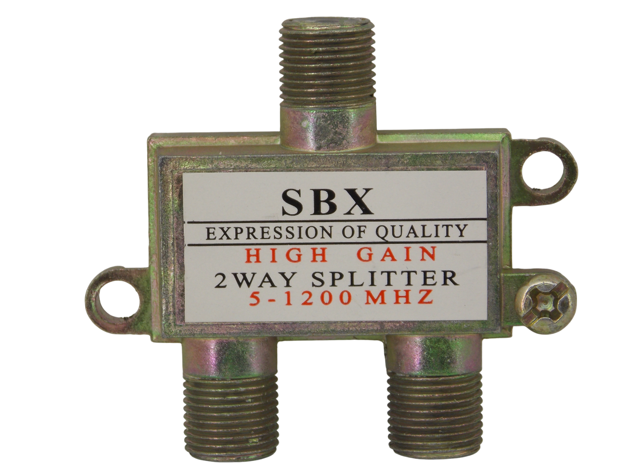 Телевизионный антенный сплиттер  - разветвитель на  2 выхода под F -  разъем 5 - 1200 MHz 