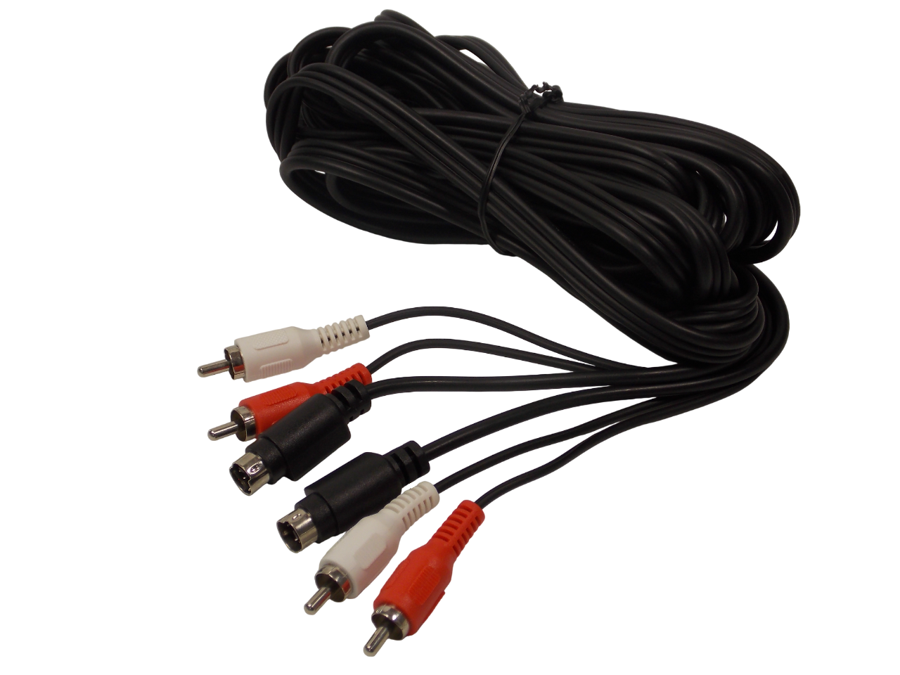 Шнур S - Video 4pin  + 2 RCA  на  S -Video 4pin +2 RCA / 5 метров / черный