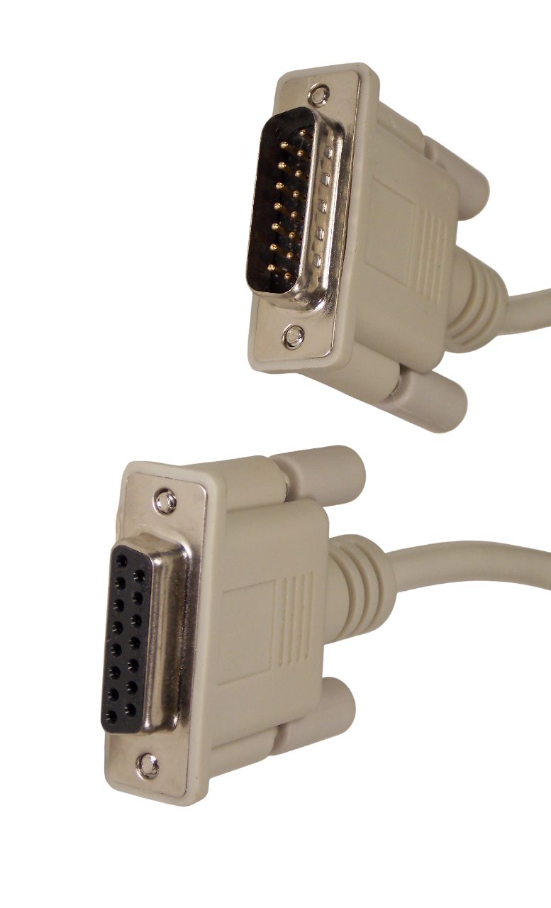 Шнур DB15pin штекер на  DB15pin гнездо / 1.8 метра /  серый