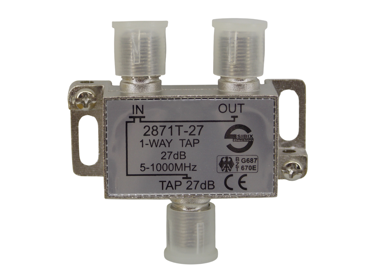 Телевизионный антенный сплиттер ТАР на 1 выход под F- разъем 27 дБ