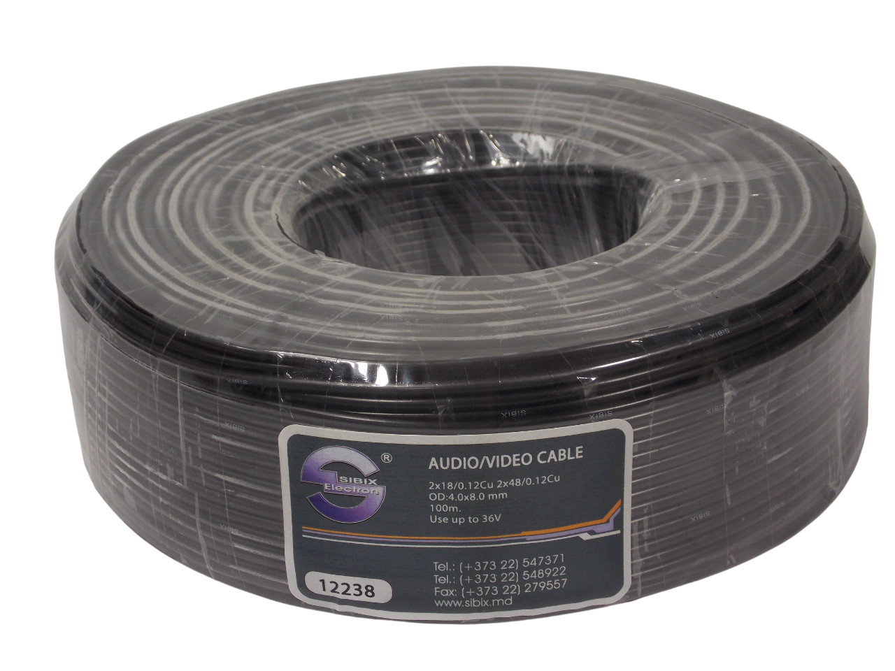 Кабель аудио - видео  2 х 18 / 0.12 мм / медный / экранированный / 100 метров