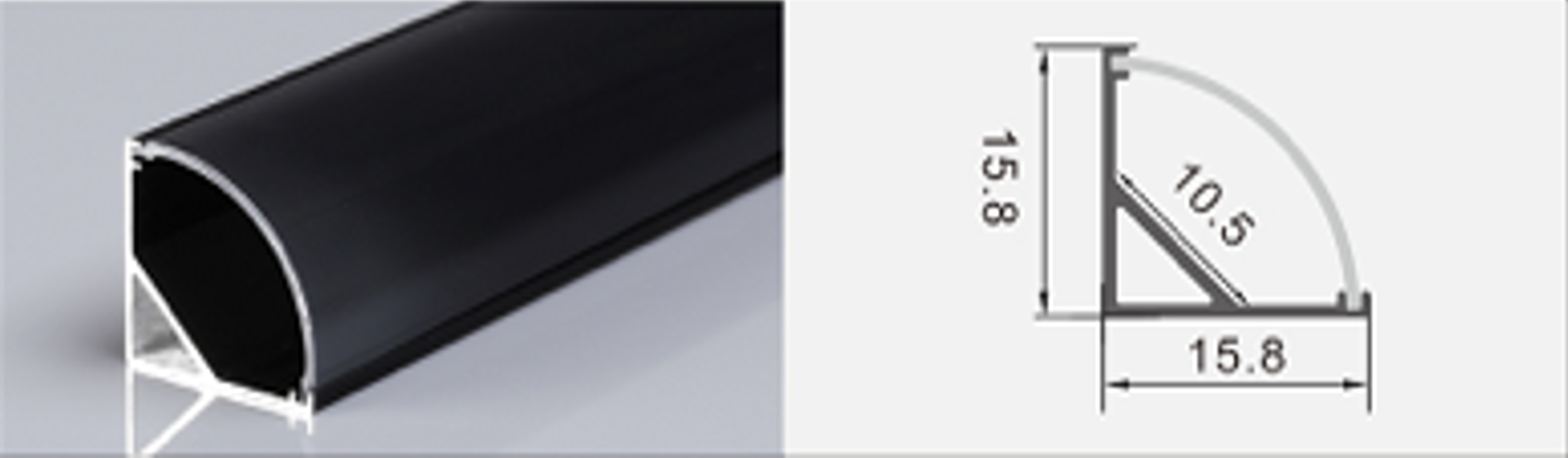 Алюминиевый профиль AL-601 black угловой 3м