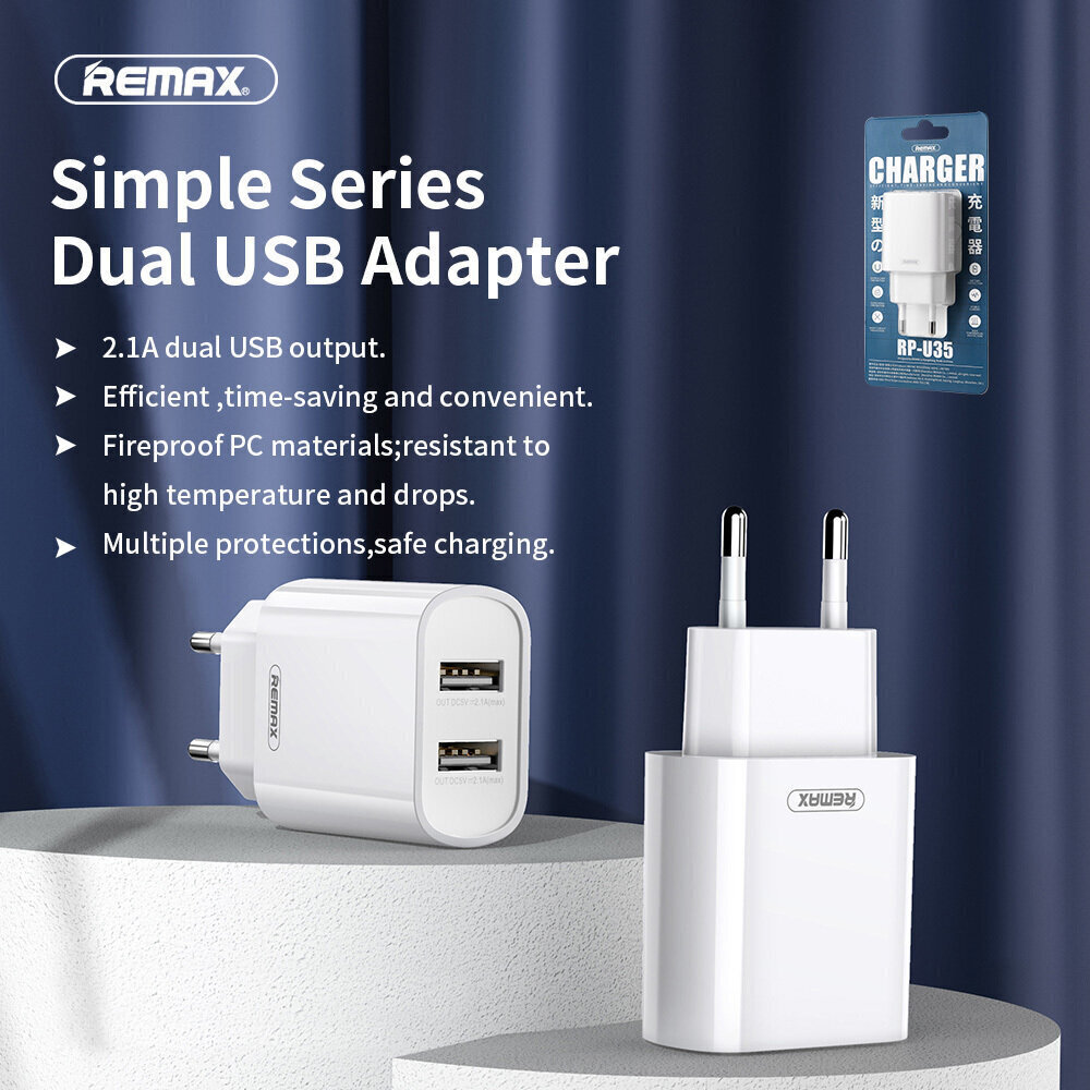 Зарядное устройство Remax  RP-U35 2,1A 2USB