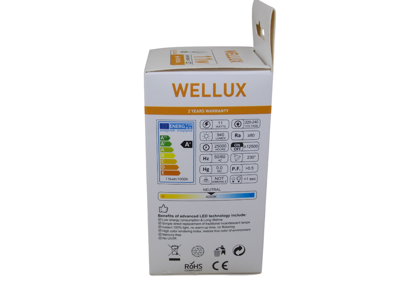  Светодиодная лампа  А60 -  11Вт - E27 - 4000К