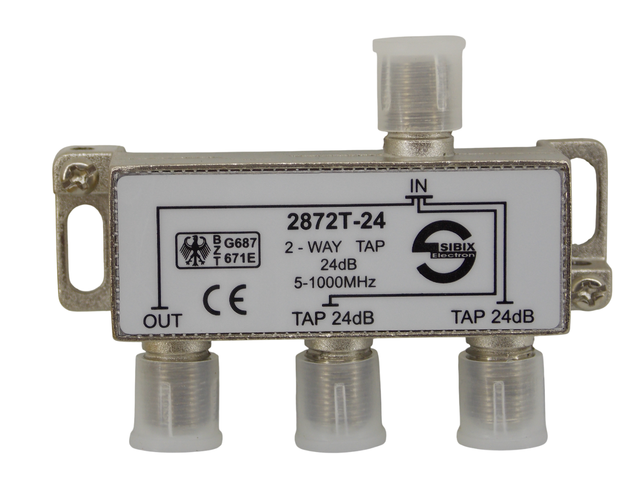 Телевизионный антенный сплиттер ТАР на 2 выхода под F- разъем 24 дБ