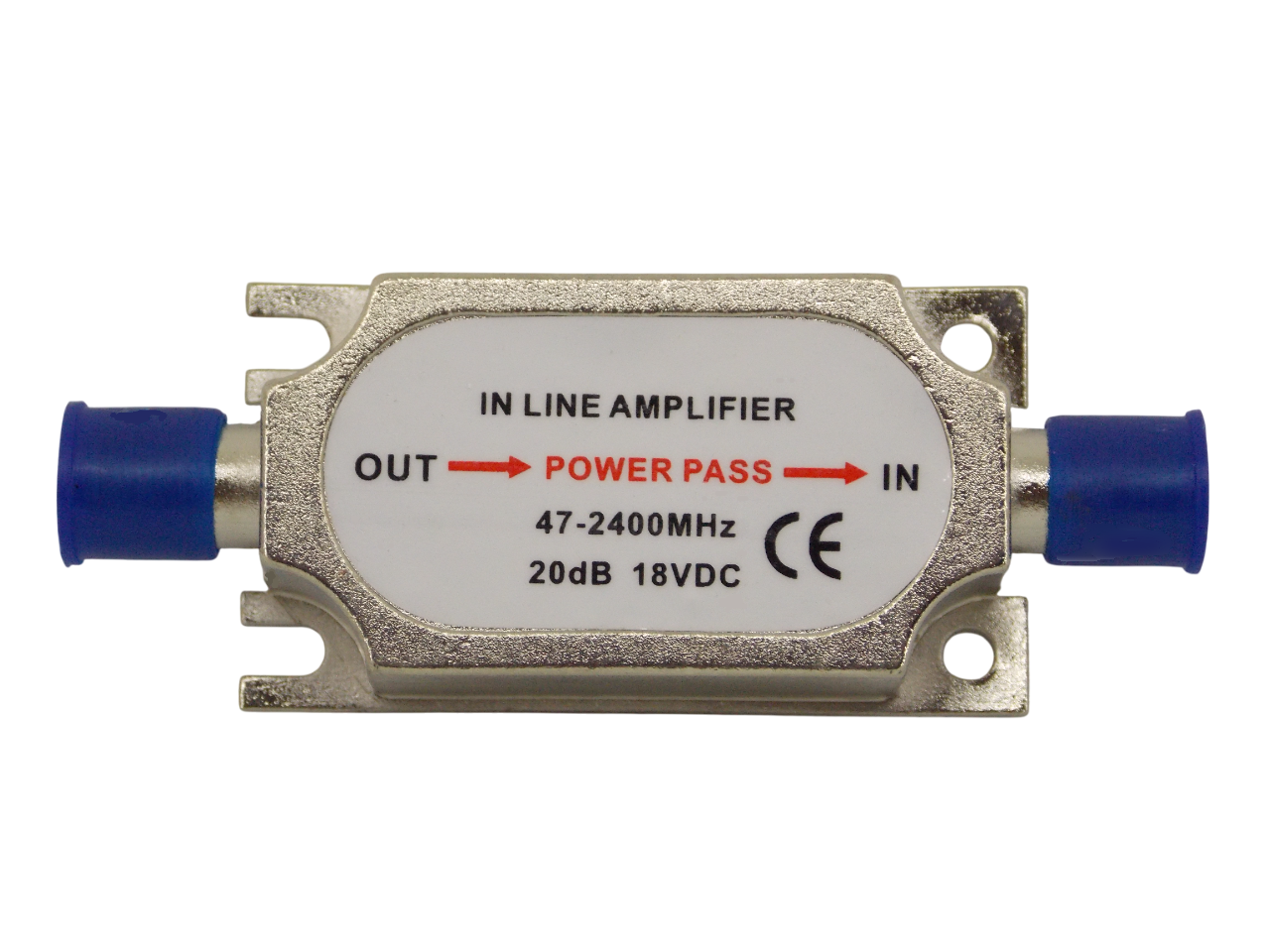 Линейный усилитель ТВ сигнала частота 47-2400 МГц / 20Дб / 18В