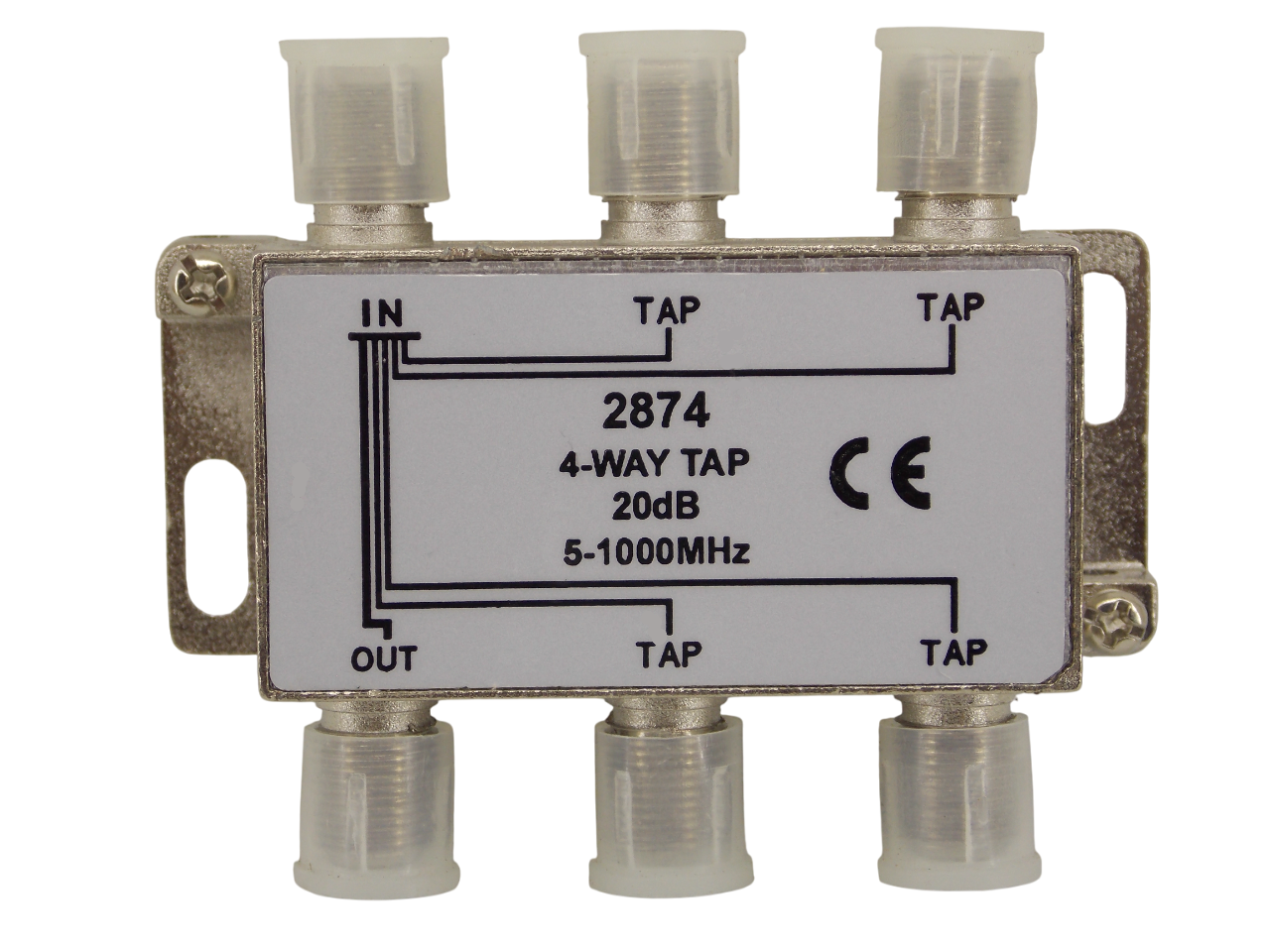 Телевизионный антенный сплиттер ТАР на 4 выхода под F - разъем 20 дБ