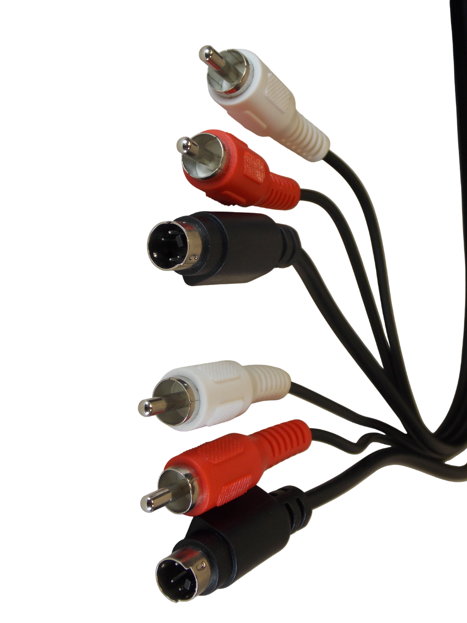 Шнур S - Video 4pin  + 2 RCA  на  S -Video 4pin +2 RCA / 5 метров / черный